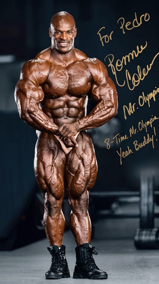Fotografía dedicada a Pedro Gutiérrez por Ronnie Coleman