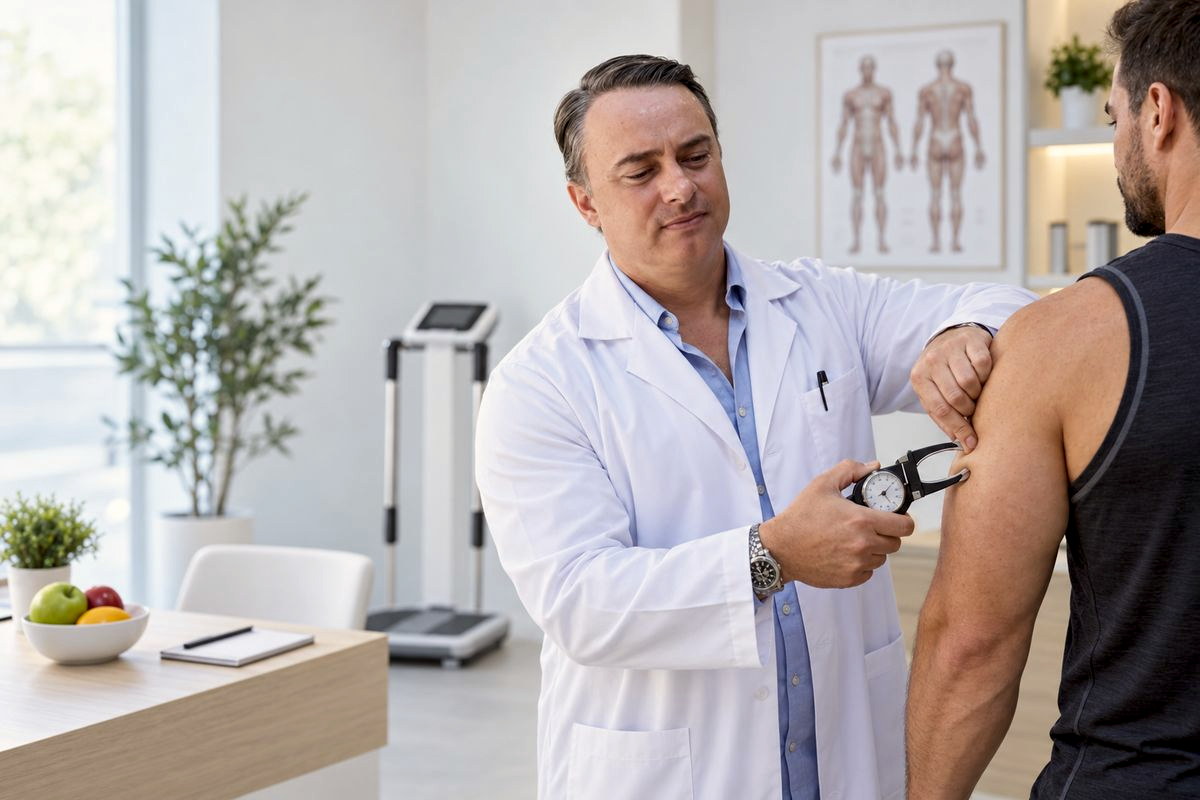Medición antropométrica durante una consulta